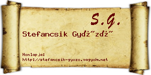 Stefancsik Győző névjegykártya
